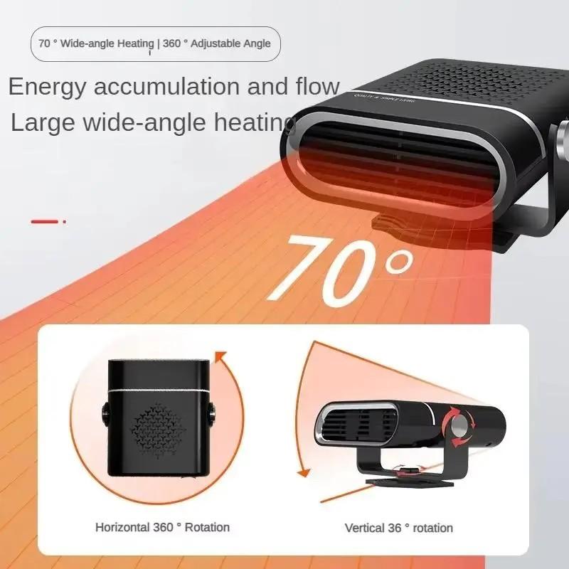 Portable Electric Car Heater Fan 24V Fast Heating Window Fan Windshield Defogger with 360° Rotation for Foggy Screen Heating