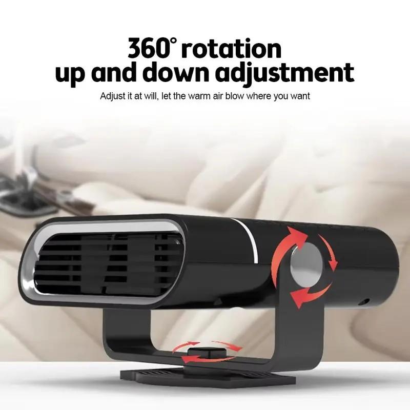 Portable Electric Car Heater Fan 24V Fast Heating Window Fan Windshield Defogger with 360° Rotation for Foggy Screen Heating