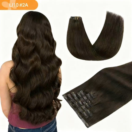 18-24 Inch Hair extension clips, suitable for human hair, natural straight hair, easy to style, soft
