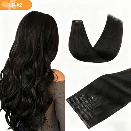 18-24 Inch Hair extension clips, suitable for human hair, natural straight hair, easy to style, soft