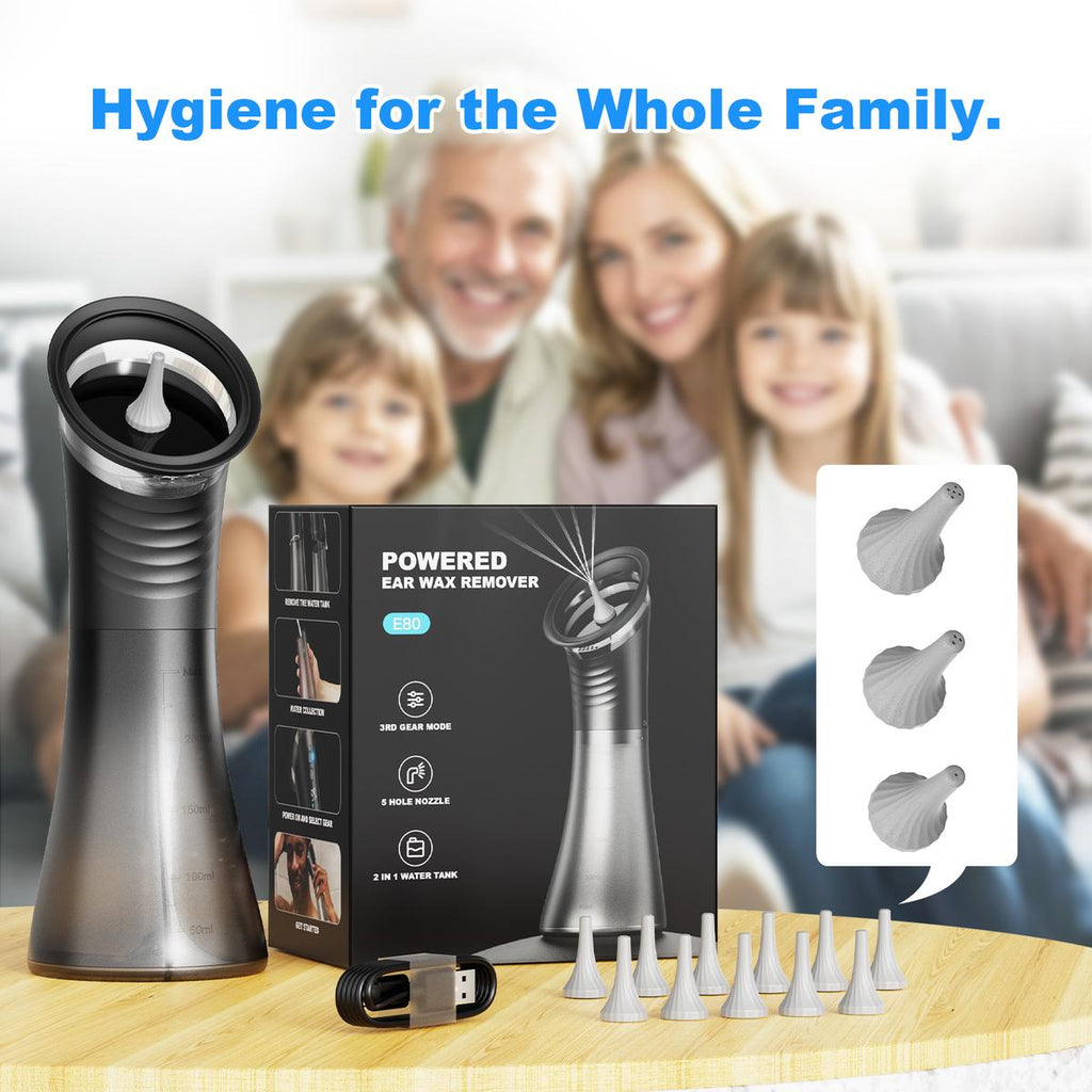 E80 Upgraded 2-in-1 Ear Wax Removal Kit with Built-in Waste Tank