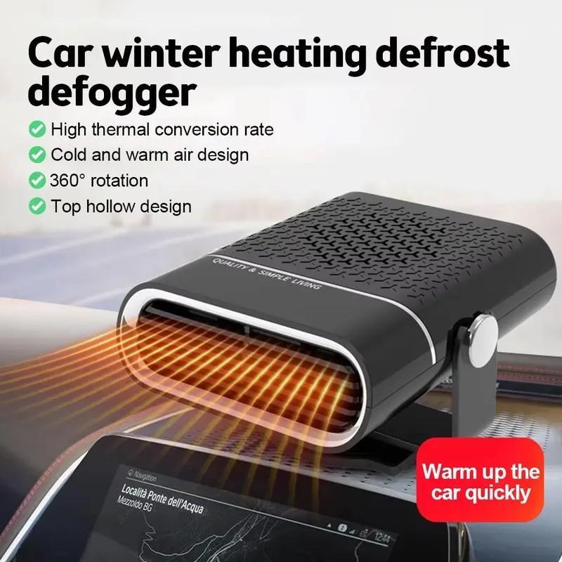 Portable Electric Car Heater Fan 24V Fast Heating Window Fan Windshield Defogger with 360° Rotation for Foggy Screen Heating