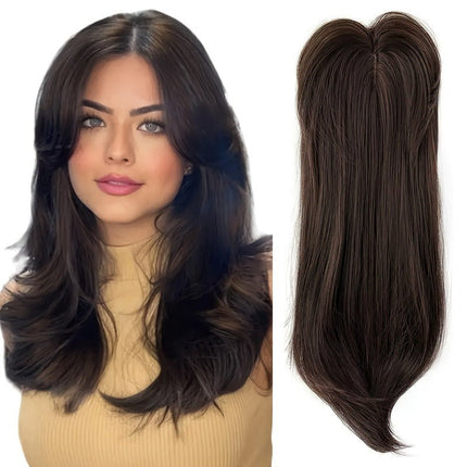 Wavy synthetic hair extensions with bangs – clip - on hair extensions - nanwushop
