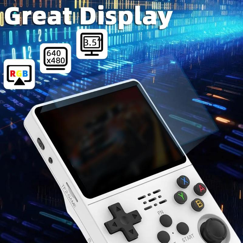 R36S Retro Video Handheld Game Console Linux System 3.5 in IPS Screen Built in 3000mAH Battery 64G TF Card Preinstalled Gamess