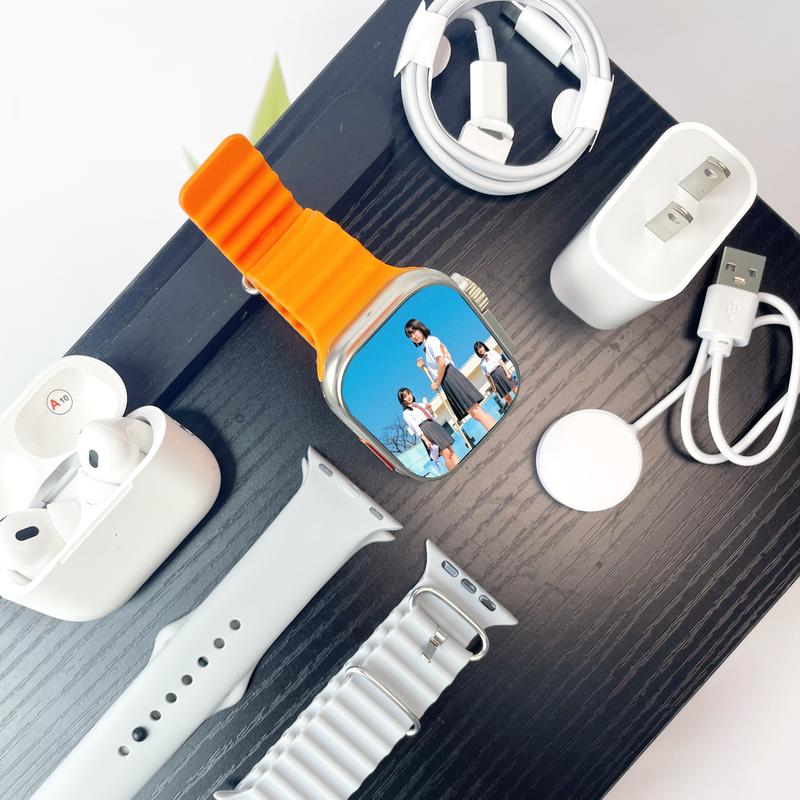 Next-generation top-level configuration X9 unique combination smartwatch kit for all smartphones Bluetooth earphones 20W fast charger Type-C cable adapter audio support compact and portable