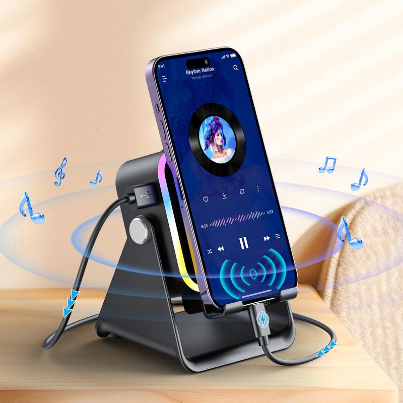 Wireless Sensor Audio Speaker Stand，5-in-1 Phone Stand