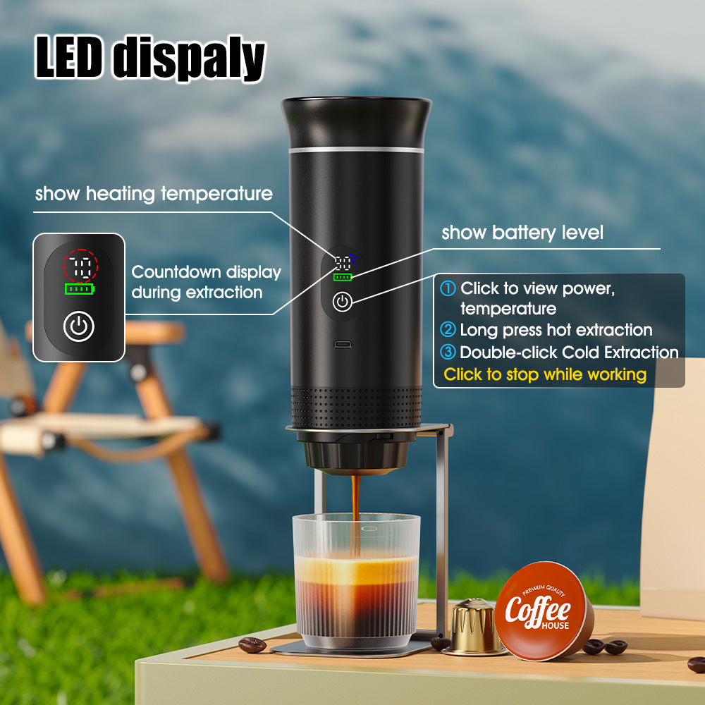 Portable Coffee Machine Car Outdoor Travel 2025 Digital Display New Model