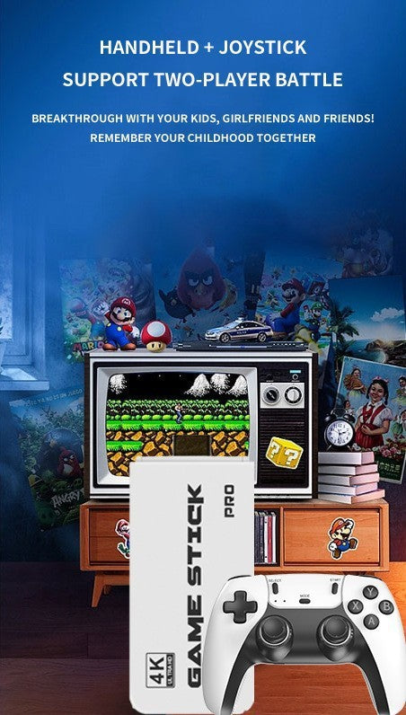 Retro Game Stick, with over 30,000 games, 4K wireless HDMI output, plug and play, supports including 18 emulator console communication cables