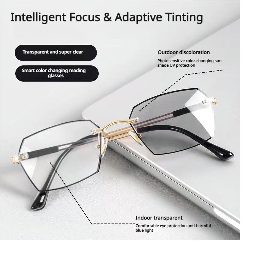 Frameless Smart Zoom Reading Glasses for Men & Women