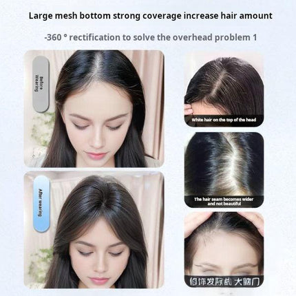 Women's bangs hairpiece, top volume enhancer, fluffy fake bangs, made of real human hair - nanwushop