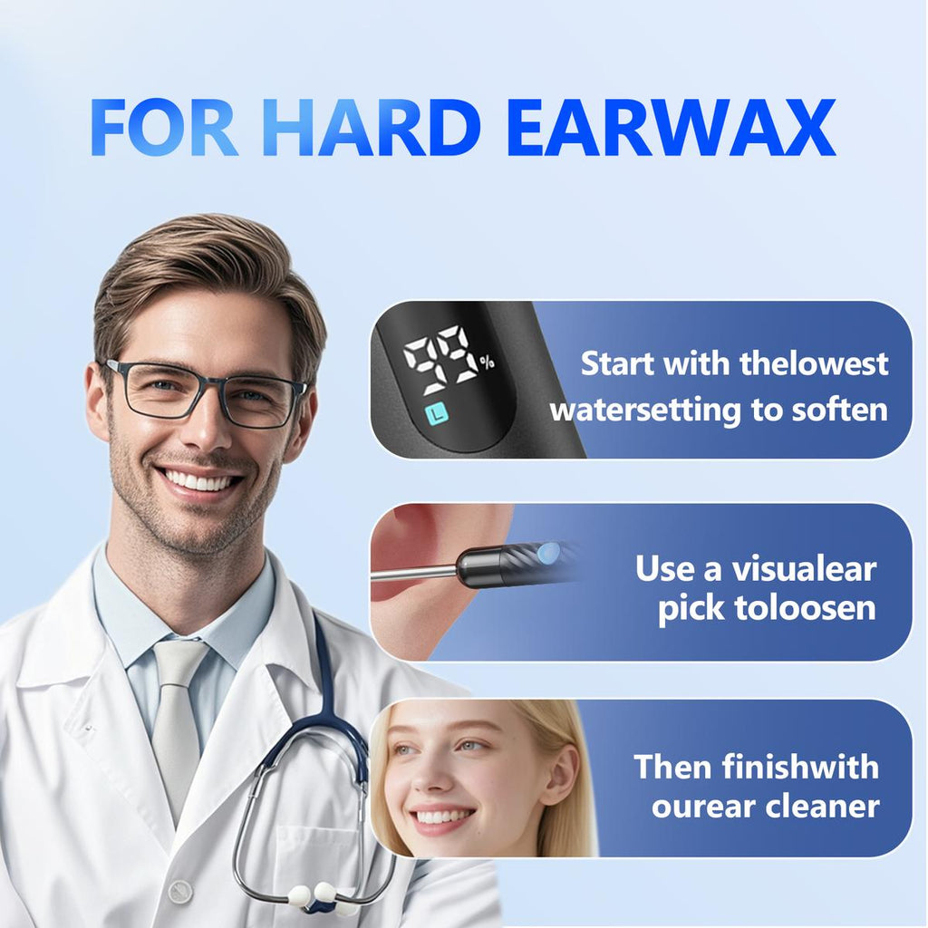 E80 Upgraded 2-in-1 Ear Wax Removal Kit with Built-in Waste Tank