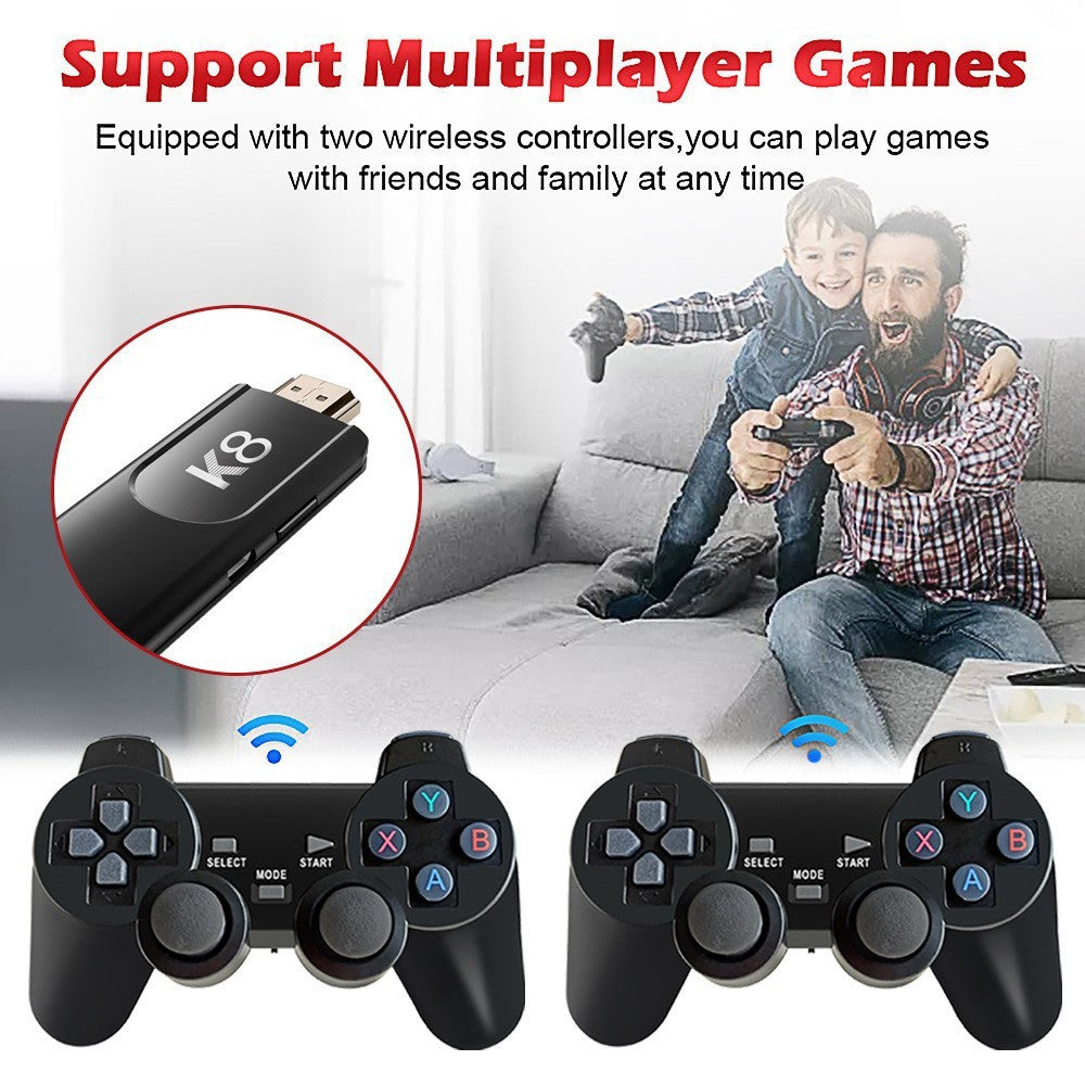 Retro Game Stick, with over 40,000 games, 4K wireless HDMI output, plug and play, supports including 18 emulator console communication cables