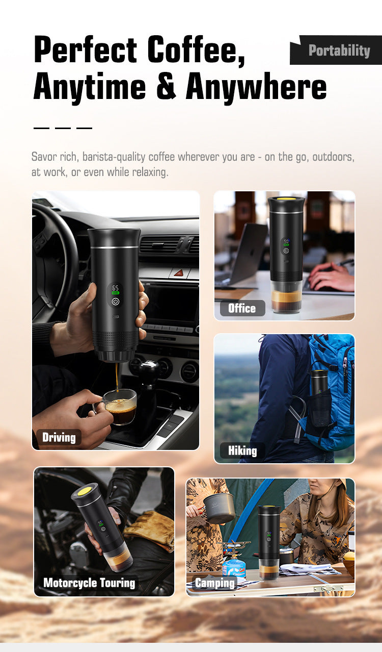 Portable Coffee Machine Car Outdoor Travel 2025 Digital Display New Model