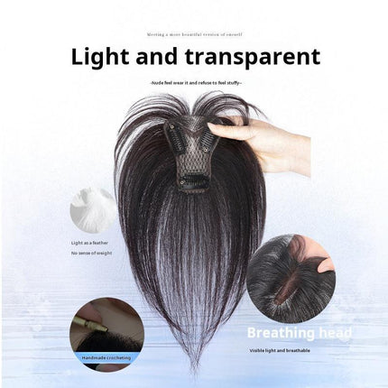 Women's bangs hairpiece, top volume enhancer, fluffy fake bangs, made of real human hair - nanwushop