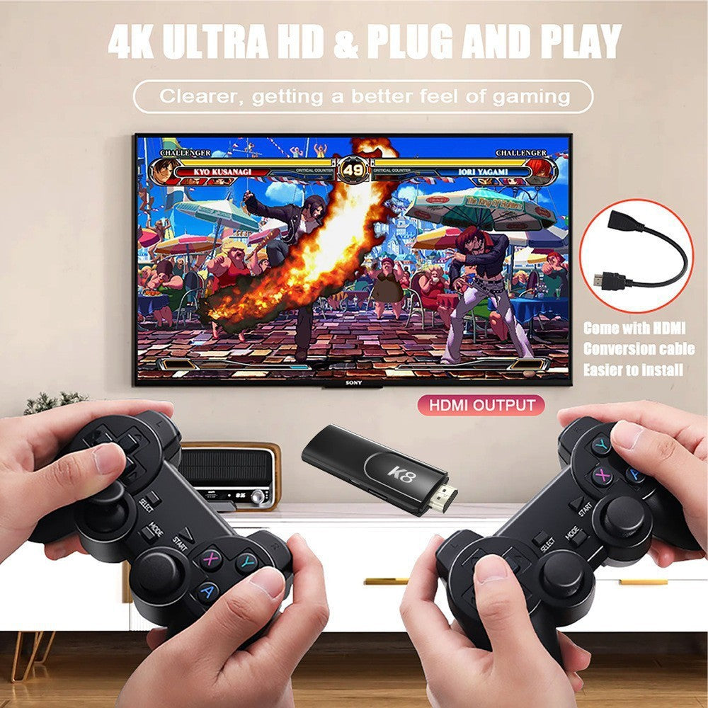 Retro Game Stick, with over 40,000 games, 4K wireless HDMI output, plug and play, supports including 18 emulator console communication cables