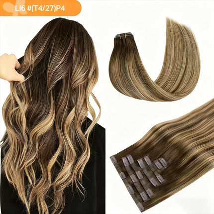 18-24 Inch Hair extension clips, suitable for human hair, natural straight hair, easy to style, soft