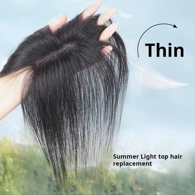 Women's bangs hairpiece, top volume enhancer, fluffy fake bangs, made of real human hair - nanwushop