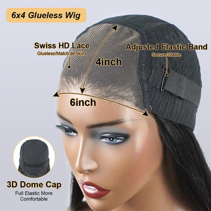 Short bob wig without glue, ready to wear, deep wavy curls 180% - nanwushop