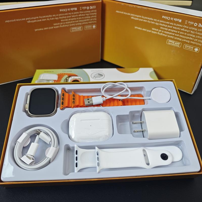 Next-generation top-level configuration X9 unique combination smartwatch kit for all smartphones Bluetooth earphones 20W fast charger Type-C cable adapter audio support compact and portable