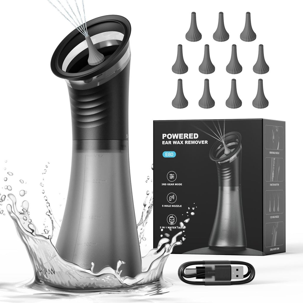 E80 Upgraded 2-in-1 Ear Wax Removal Kit with Built-in Waste Tank