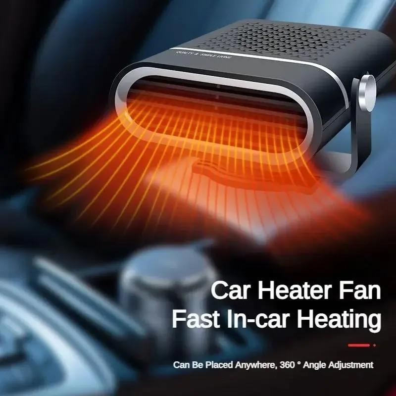 Portable Electric Car Heater Fan 24V Fast Heating Window Fan Windshield Defogger with 360° Rotation for Foggy Screen Heating