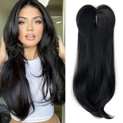 Wavy synthetic hair extensions with bangs – clip - on hair extensions - nanwushop