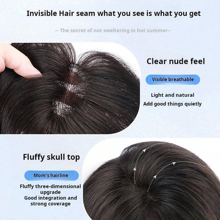 Women's bangs hairpiece, top volume enhancer, fluffy fake bangs, made of real human hair - nanwushop