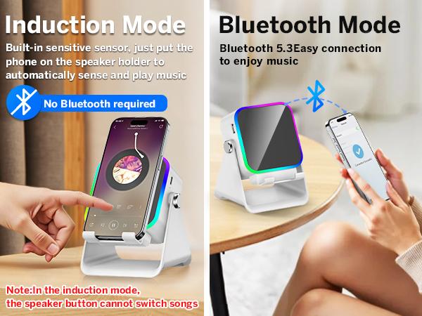 Wireless Sensor Audio Speaker Stand，5-in-1 Phone Stand