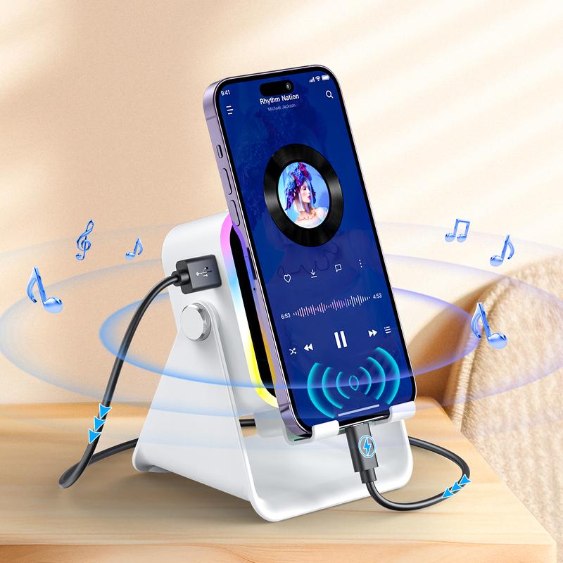 Wireless Sensor Audio Speaker Stand，5-in-1 Phone Stand