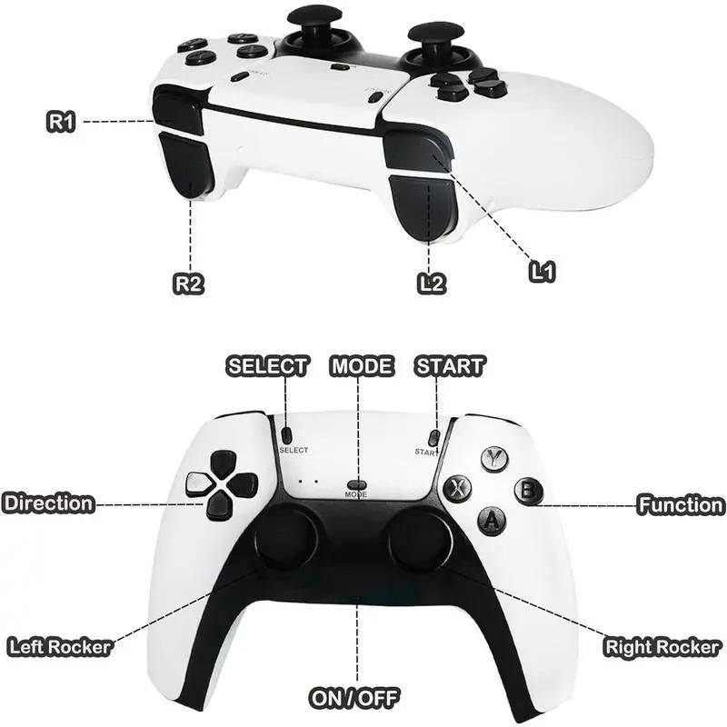 2025 Upgraded Retro Game Console Controller Pro, 128GB Storage Space, 4K HDMI Interface, Built-in 18 Simulators, Upgraded Dual 2.4G Wireless Controllers