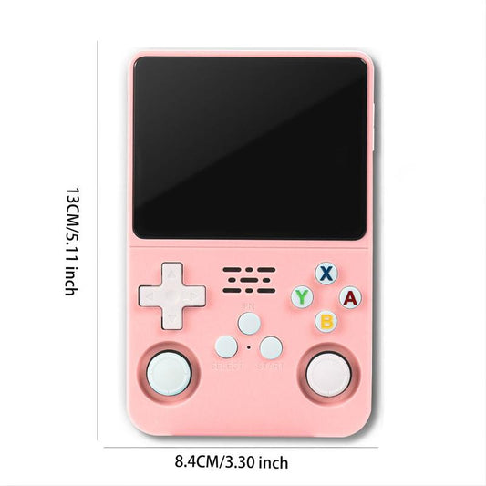 R36S Retro Video Handheld Game Console with Linux System 3.5 in IPS Screen 3000mAh Battery 64G TF Card Pre-installed Games Protection Black