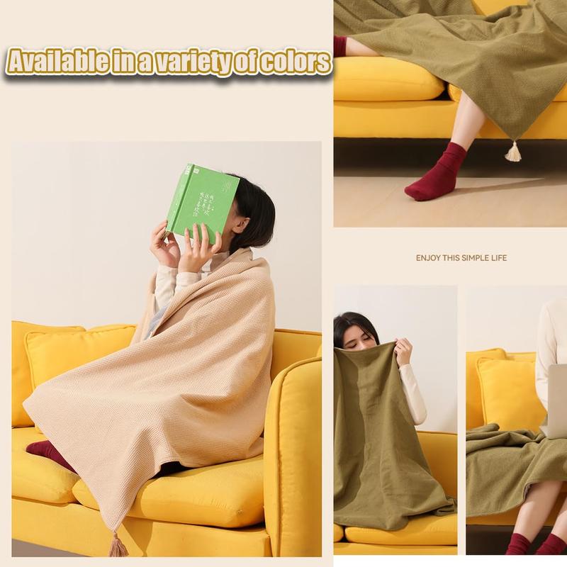 Portable Heated Blanket Shawl, Portable Heated Shawl, 2025 New USB Zipper Electric Heated Blanket Shawl, Cordless Design, 15s Fast Heating(Excluding power banks)