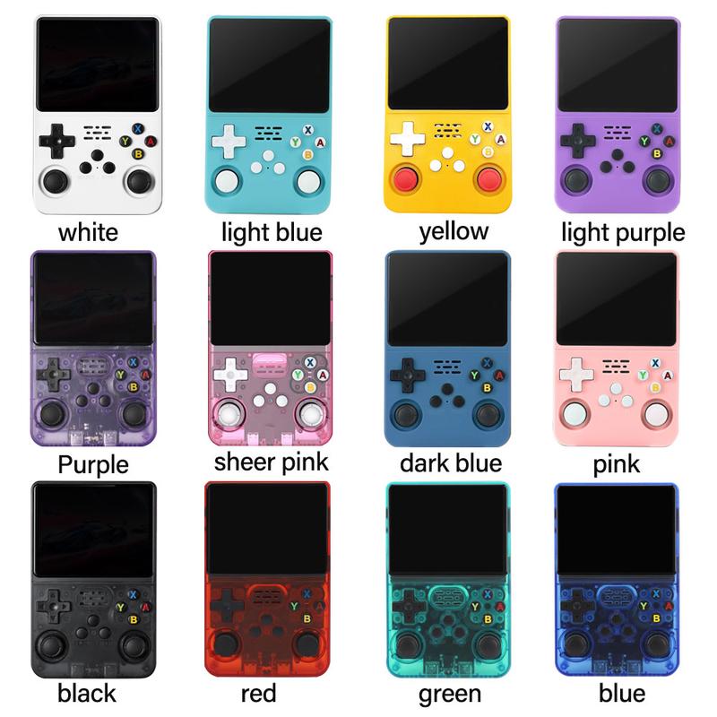 R36S Retro Video Handheld Game Console with Linux System 3.5 in IPS Screen 3000mAh Battery 64G TF Card Pre-installed Games Protection Black