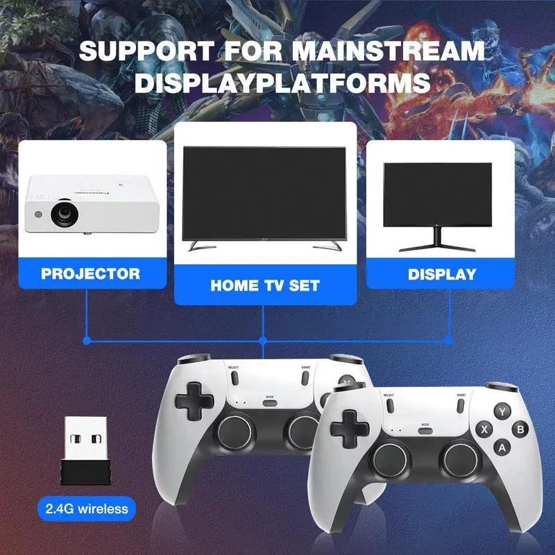 2025 Upgraded Retro Game Console Controller Pro, 128GB Storage Space, 4K HDMI Interface, Built-in 18 Simulators, Upgraded Dual 2.4G Wireless Controllers