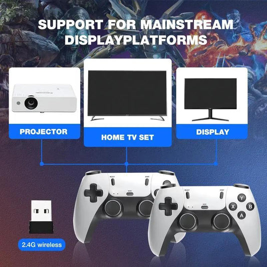 2025 Upgraded Retro Game Console Controller Pro, 128GB Storage Space, 4K HDMI Interface, Built-in 18 Simulators, Upgraded Dual 2.4G Wireless Controllers