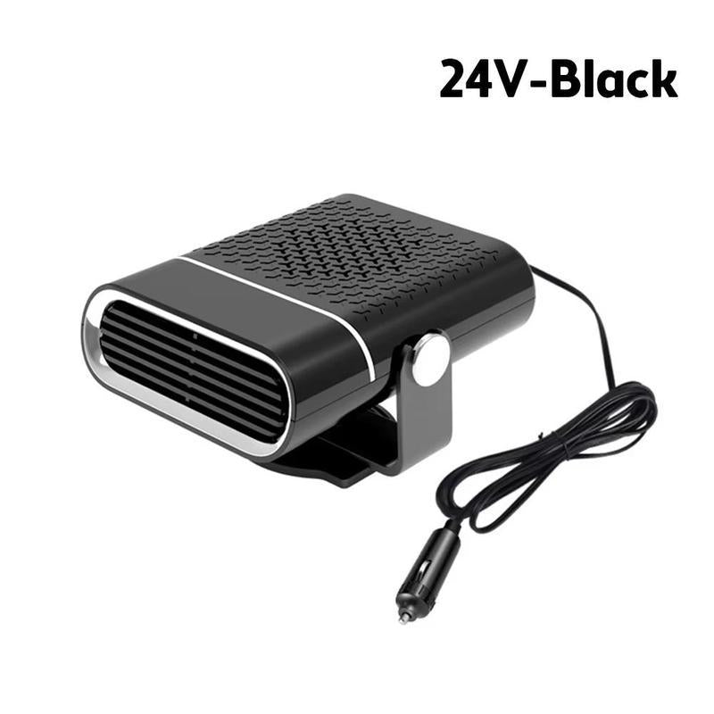 Portable Electric Car Heater Fan 24V Fast Heating Window Fan Windshield Defogger with 360° Rotation for Foggy Screen Heating