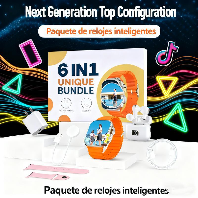 Next-generation top-level configuration X9 unique combination smartwatch kit for all smartphones Bluetooth earphones 20W fast charger Type-C cable adapter audio support compact and portable