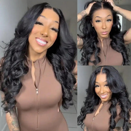 Water wave 13x4 lace front wig, real human hair, pre - cut, pre - bleached, pre - plucked,180% density - nanwushop